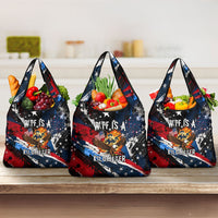 4th Of July WTF Is A Kilometer Patriotic Eagle Grocery Bag American Flag George Washington