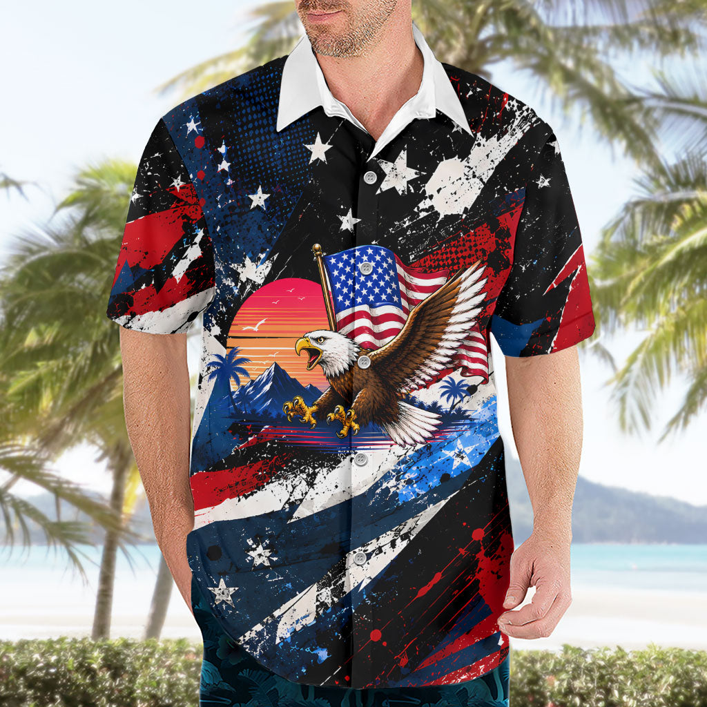 4th Of July WTF Is A Kilometer Patriotic Eagle Hawaiian Shirt American Flag George Washington