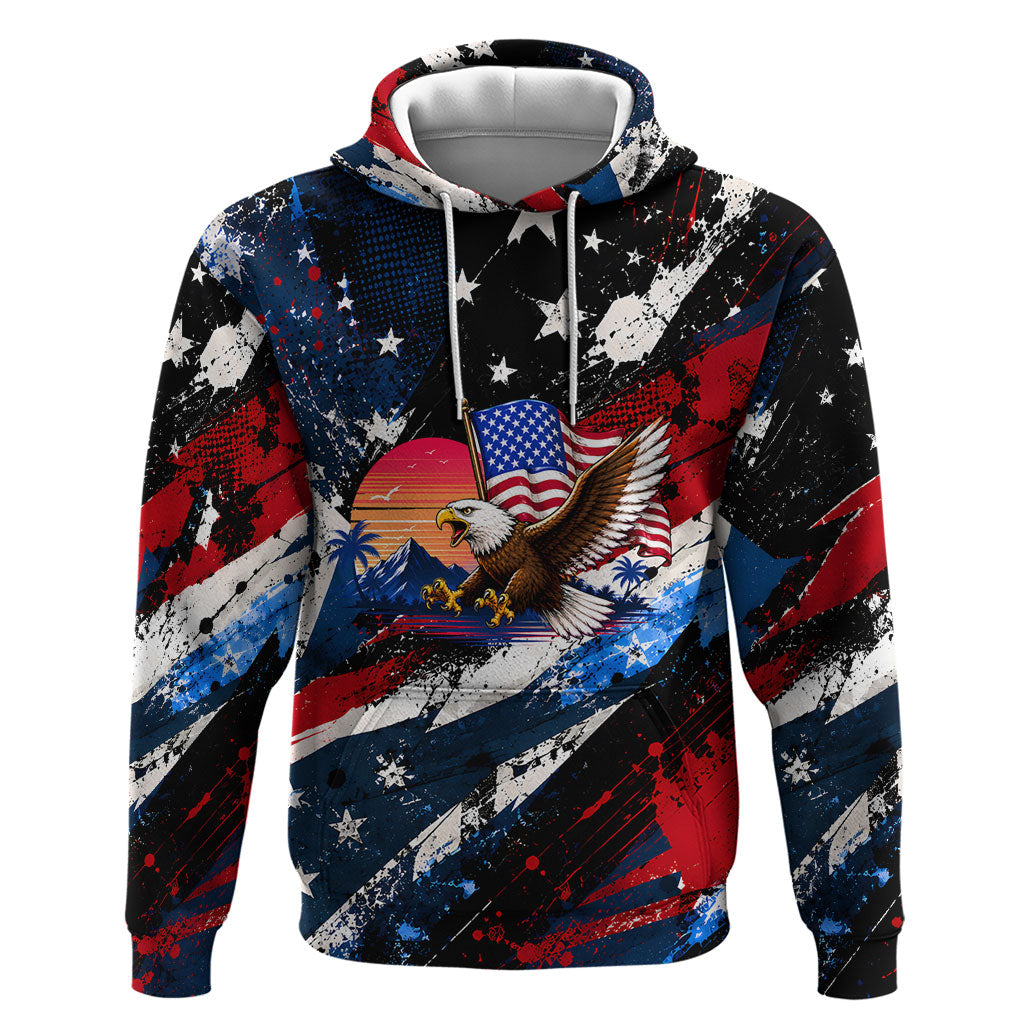 4th Of July WTF Is A Kilometer Patriotic Eagle Hoodie American Flag George Washington