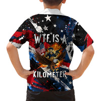4th Of July WTF Is A Kilometer Patriotic Eagle Kid Hawaiian Shirt American Flag George Washington