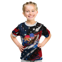 4th Of July WTF Is A Kilometer Patriotic Eagle Kid T Shirt American Flag George Washington
