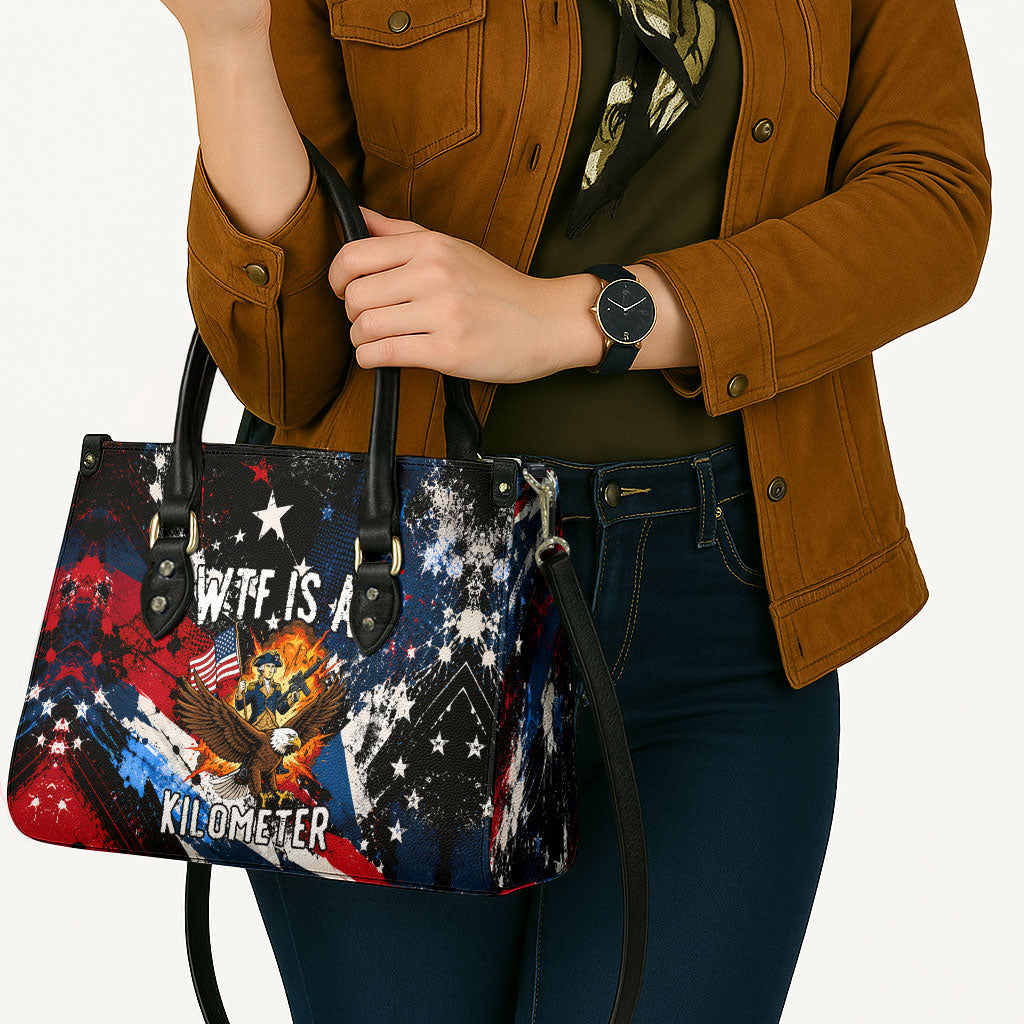 4th Of July WTF Is A Kilometer Patriotic Eagle Leather Bag American Flag George Washington