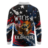 4th Of July WTF Is A Kilometer Patriotic Eagle Long Sleeve Polo Shirt American Flag George Washington