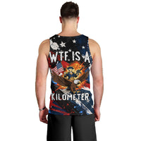 4th Of July WTF Is A Kilometer Patriotic Eagle Men Tank Top American Flag George Washington