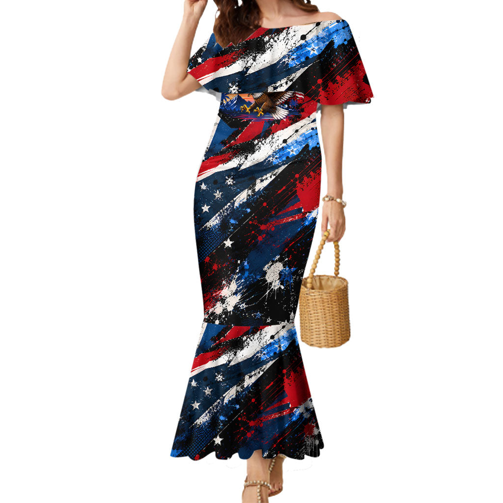 4th Of July WTF Is A Kilometer Patriotic Eagle Mermaid Dress American Flag George Washington