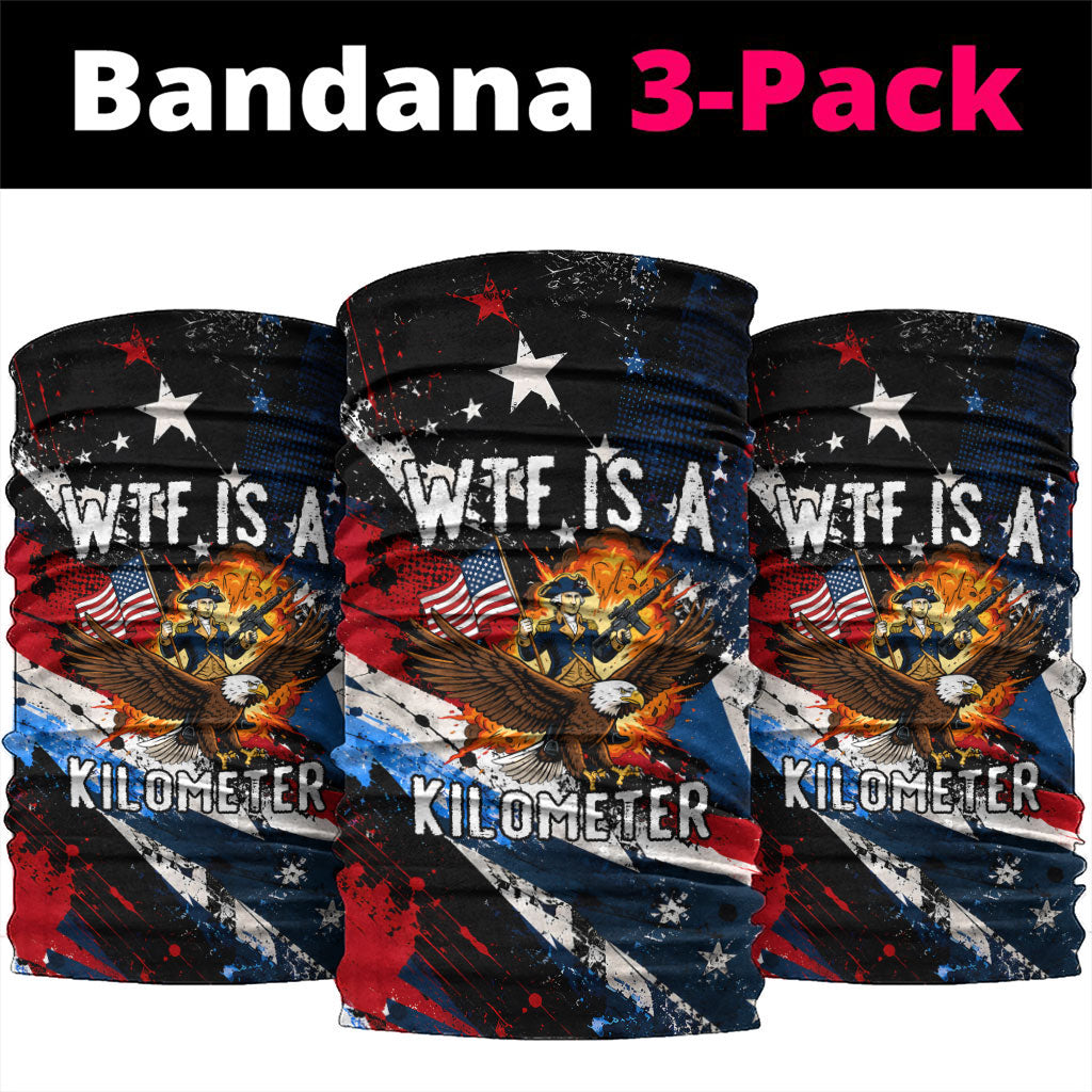 4th Of July WTF Is A Kilometer Patriotic Eagle Neck Gaiter American Flag George Washington