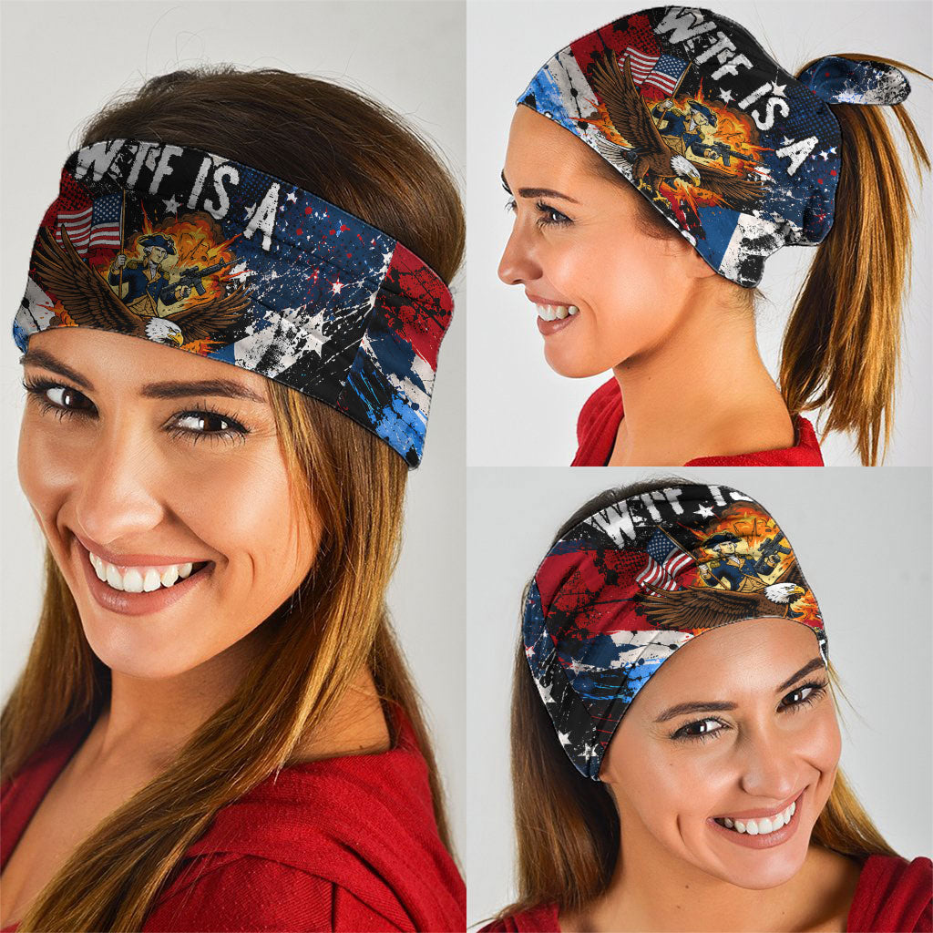4th Of July WTF Is A Kilometer Patriotic Eagle Neck Gaiter American Flag George Washington