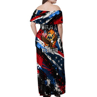4th Of July WTF Is A Kilometer Patriotic Eagle Off Shoulder Maxi Dress American Flag George Washington