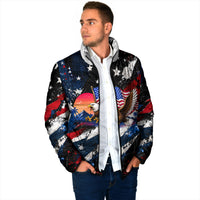4th Of July WTF Is A Kilometer Patriotic Eagle Padded Jacket American Flag George Washington
