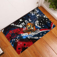 4th Of July WTF Is A Kilometer Patriotic Eagle Rubber Doormat American Flag George Washington