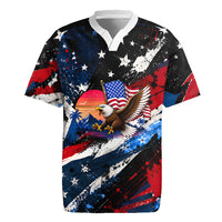 4th Of July WTF Is A Kilometer Patriotic Eagle Rugby Jersey American Flag George Washington