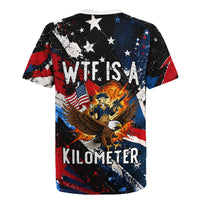 4th Of July WTF Is A Kilometer Patriotic Eagle Rugby Jersey American Flag George Washington