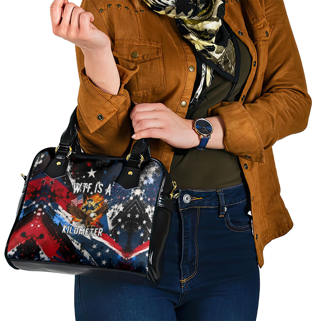4th Of July WTF Is A Kilometer Patriotic Eagle Shoulder Handbag American Flag George Washington