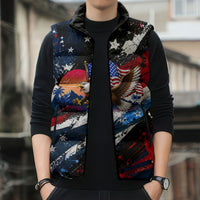 4th Of July WTF Is A Kilometer Patriotic Eagle Sleeveless Puffer Jacket American Flag George Washington