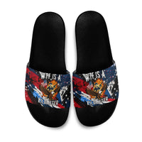 4th Of July WTF Is A Kilometer Patriotic Eagle Slide Sandals American Flag George Washington