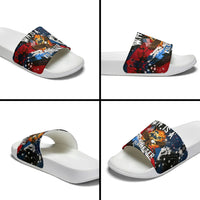 4th Of July WTF Is A Kilometer Patriotic Eagle Slide Sandals American Flag George Washington
