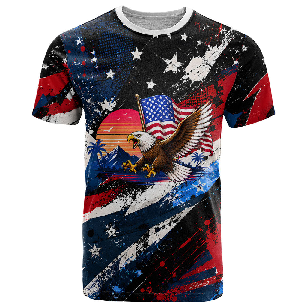 4th Of July WTF Is A Kilometer Patriotic Eagle T Shirt American Flag George Washington