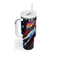 4th Of July WTF Is A Kilometer Patriotic Eagle Tumbler With Handle American Flag George Washington