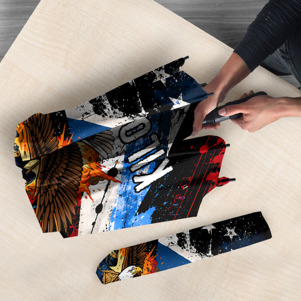 4th Of July WTF Is A Kilometer Patriotic Eagle Umbrella American Flag George Washington