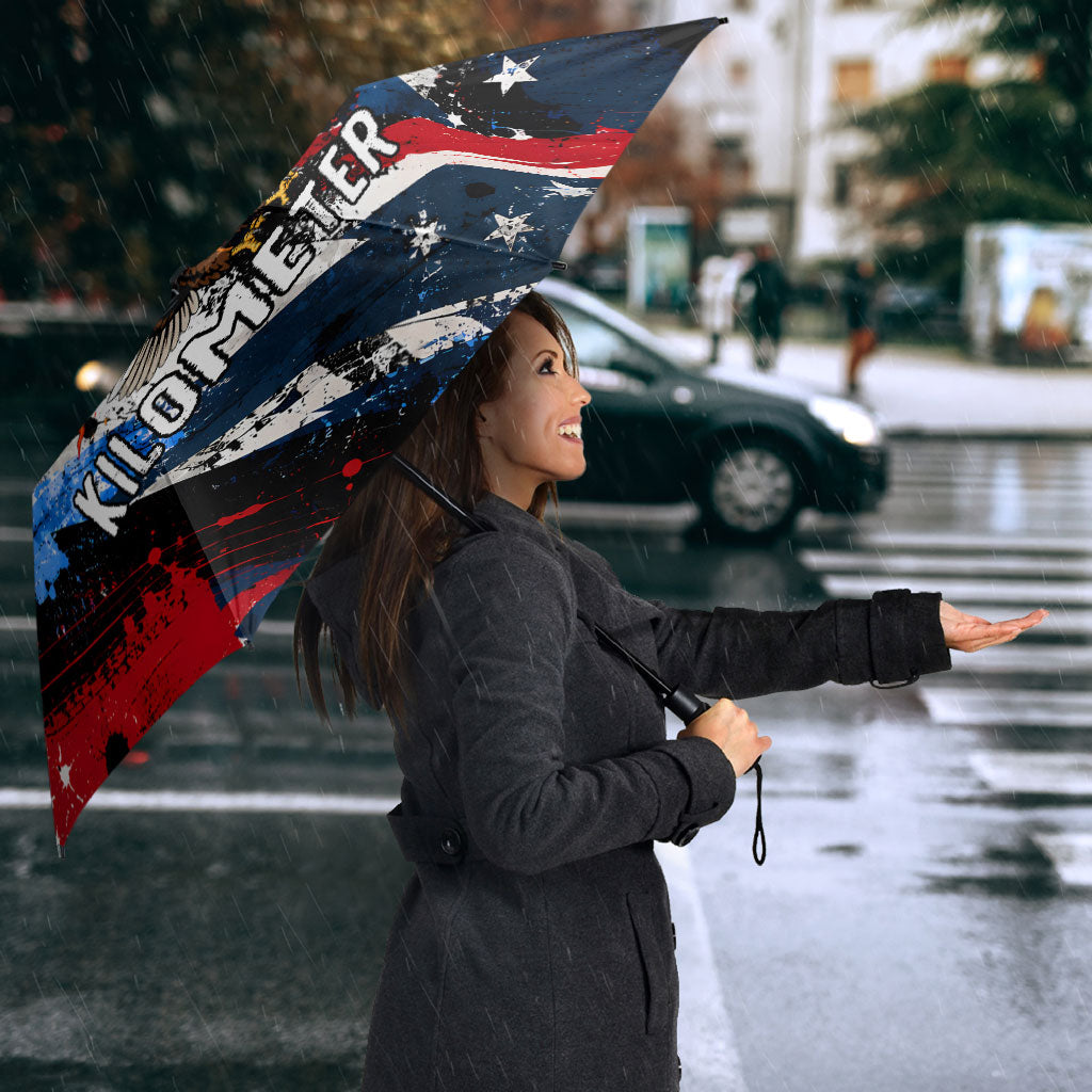 4th Of July WTF Is A Kilometer Patriotic Eagle Umbrella American Flag George Washington