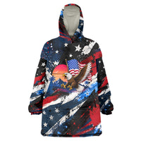 4th Of July WTF Is A Kilometer Patriotic Eagle Wearable Blanket Hoodie American Flag George Washington