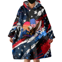 4th Of July WTF Is A Kilometer Patriotic Eagle Wearable Blanket Hoodie American Flag George Washington