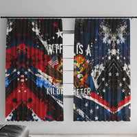4th Of July WTF Is A Kilometer Patriotic Eagle Window Curtain American Flag George Washington