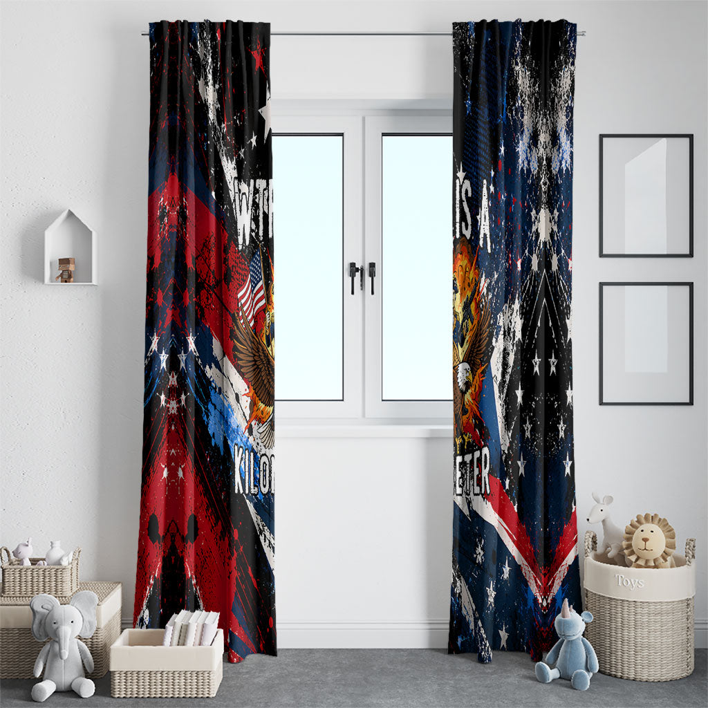 4th Of July WTF Is A Kilometer Patriotic Eagle Window Curtain American Flag George Washington