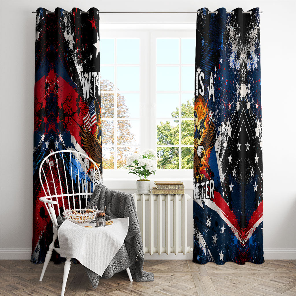 4th Of July WTF Is A Kilometer Patriotic Eagle Window Curtain American Flag George Washington