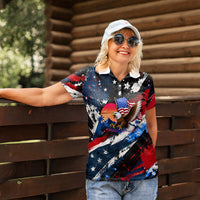 4th Of July WTF Is A Kilometer Patriotic Eagle Women Polo Shirt American Flag George Washington