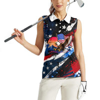 4th Of July WTF Is A Kilometer Patriotic Eagle Women Sleeveless Polo Shirt American Flag George Washington