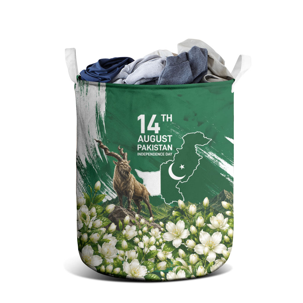 Pakistan Independence Day August 14 Laundry Basket Patriotic Markhor Heritage Landmarks And Jasmine