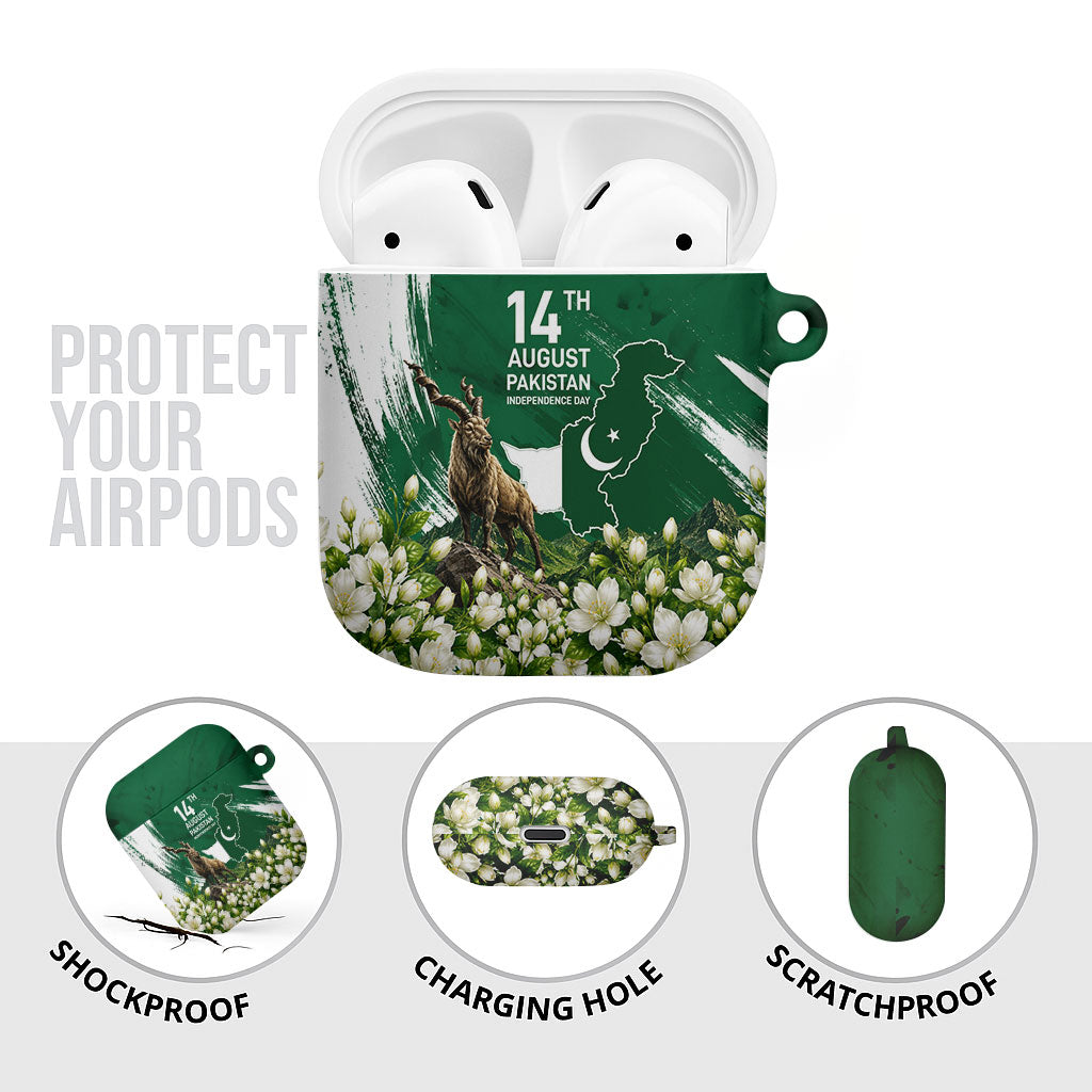 Pakistan Independence Day August 14 AirPods Case Patriotic Markhor Heritage Landmarks And Jasmine