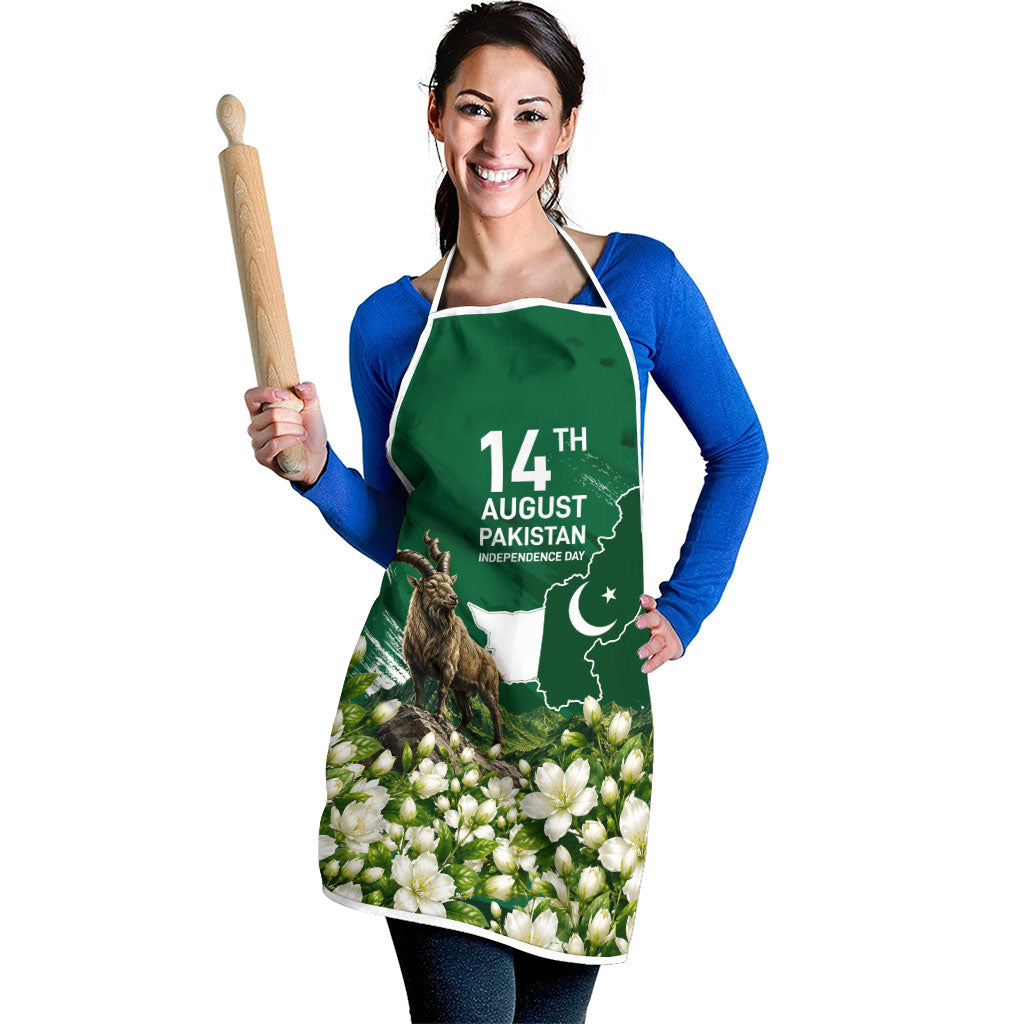 Pakistan Independence Day August 14 Apron Patriotic Markhor Heritage Landmarks And Jasmine