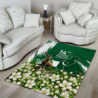Pakistan Independence Day August 14 Area Rug Patriotic Markhor Heritage Landmarks And Jasmine