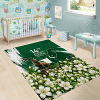 Pakistan Independence Day August 14 Area Rug Patriotic Markhor Heritage Landmarks And Jasmine