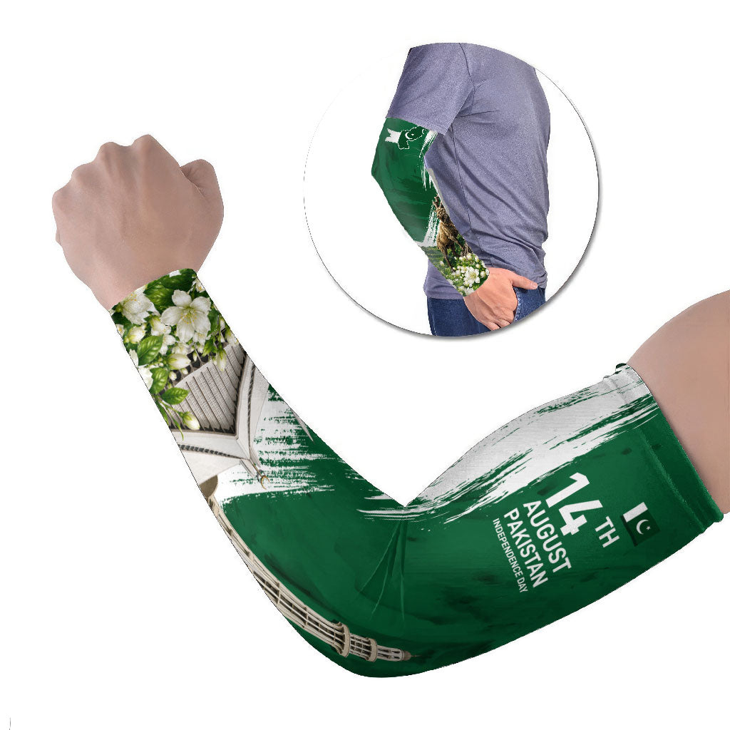 Pakistan Independence Day August 14 Arm Sleeves Patriotic Markhor Heritage Landmarks And Jasmine
