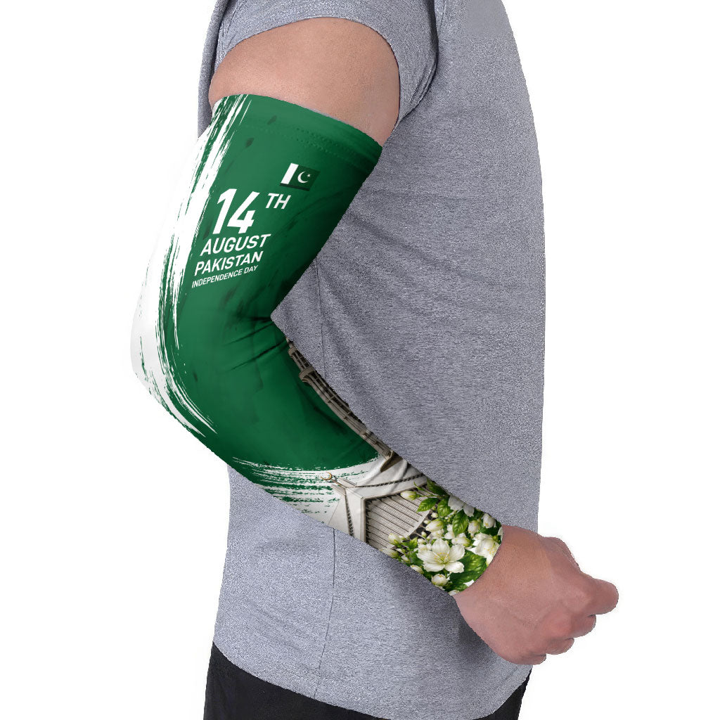Pakistan Independence Day August 14 Arm Sleeves Patriotic Markhor Heritage Landmarks And Jasmine