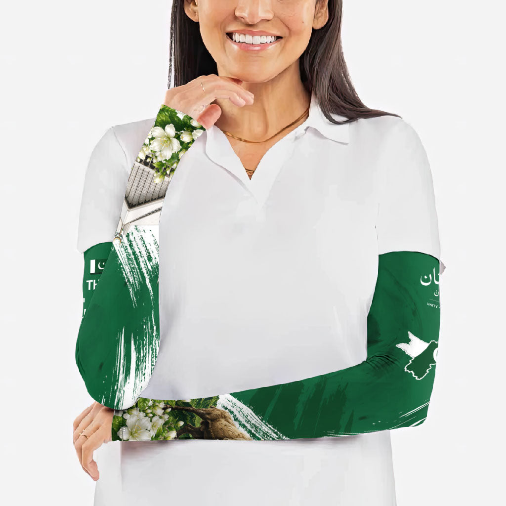 Pakistan Independence Day August 14 Arm Sleeves Patriotic Markhor Heritage Landmarks And Jasmine