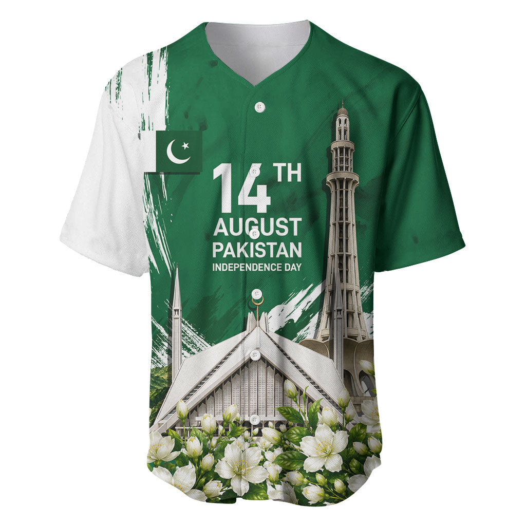 Pakistan Independence Day August 14 Baseball Jersey Patriotic Markhor Heritage Landmarks And Jasmine