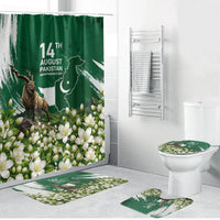 Pakistan Independence Day August 14 Bathroom Set Patriotic Markhor Heritage Landmarks And Jasmine
