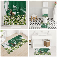 Pakistan Independence Day August 14 Bathroom Set Patriotic Markhor Heritage Landmarks And Jasmine