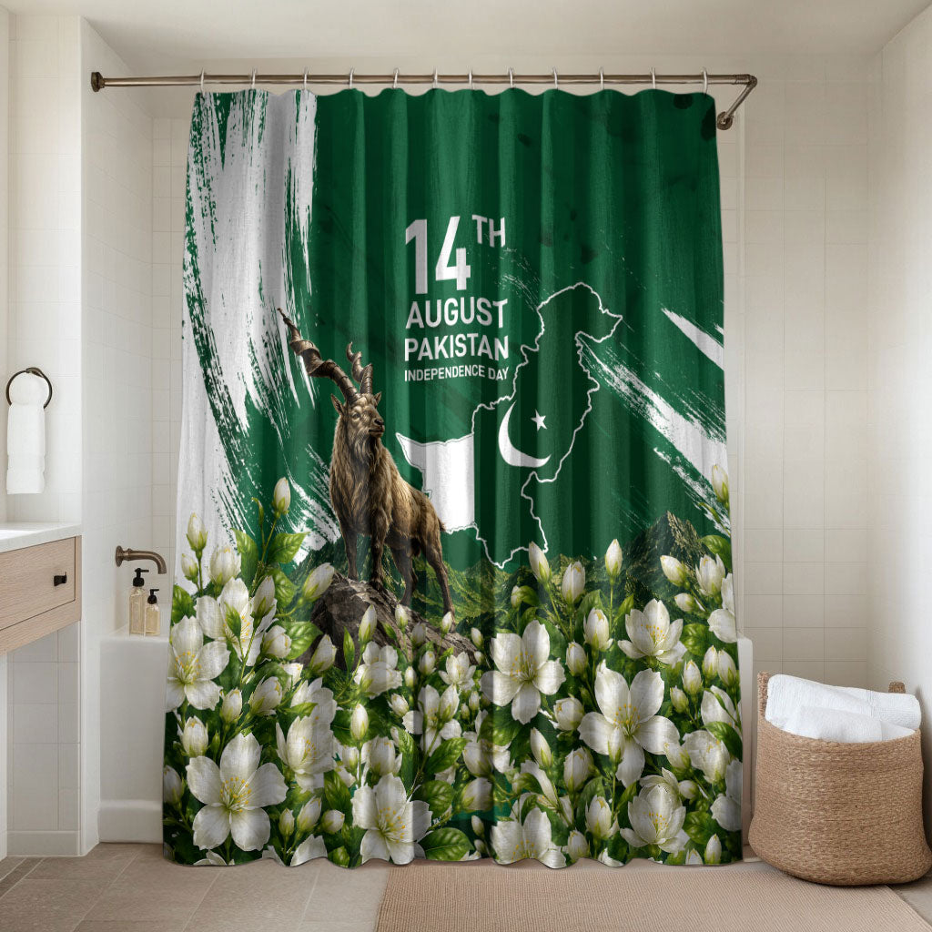 Pakistan Independence Day August 14 Bathroom Set Patriotic Markhor Heritage Landmarks And Jasmine