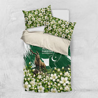 Pakistan Independence Day August 14 Bedding Set Patriotic Markhor Heritage Landmarks And Jasmine