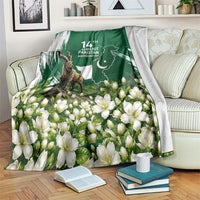 Pakistan Independence Day August 14 Blanket Patriotic Markhor Heritage Landmarks And Jasmine