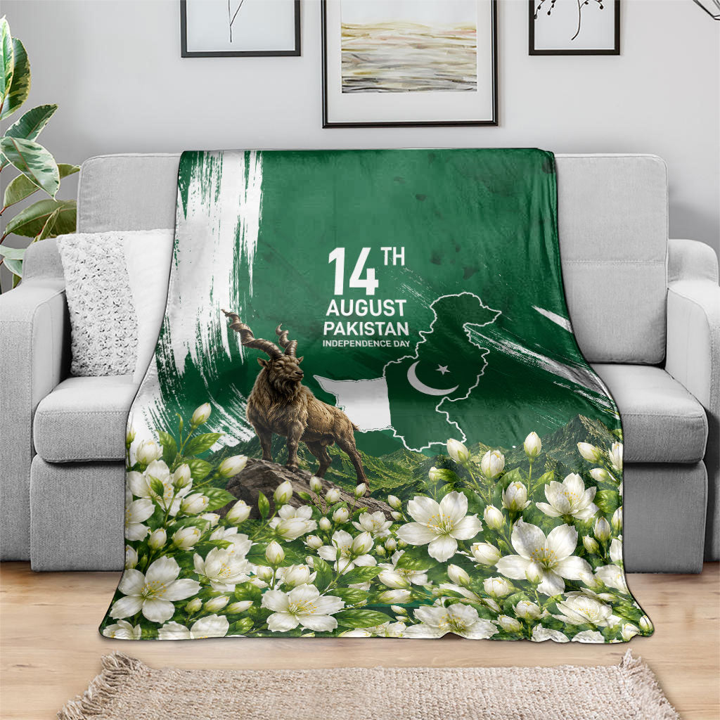 Pakistan Independence Day August 14 Blanket Patriotic Markhor Heritage Landmarks And Jasmine
