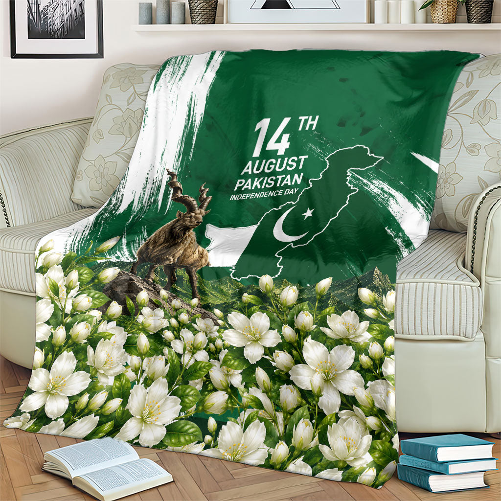 Pakistan Independence Day August 14 Blanket Patriotic Markhor Heritage Landmarks And Jasmine