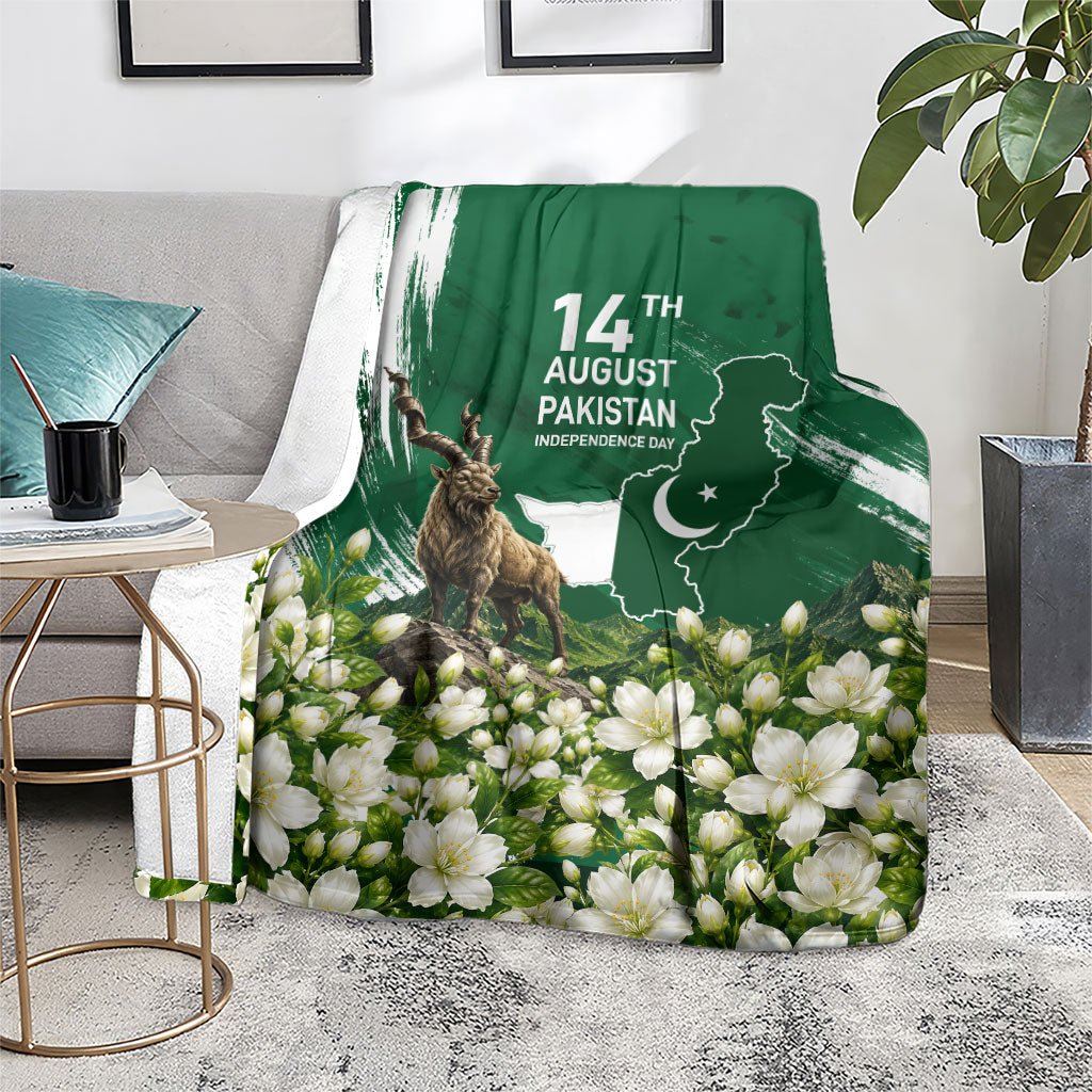 Pakistan Independence Day August 14 Blanket Patriotic Markhor Heritage Landmarks And Jasmine