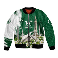 Pakistan Independence Day August 14 Bomber Jacket Patriotic Markhor Heritage Landmarks And Jasmine