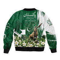Pakistan Independence Day August 14 Bomber Jacket Patriotic Markhor Heritage Landmarks And Jasmine